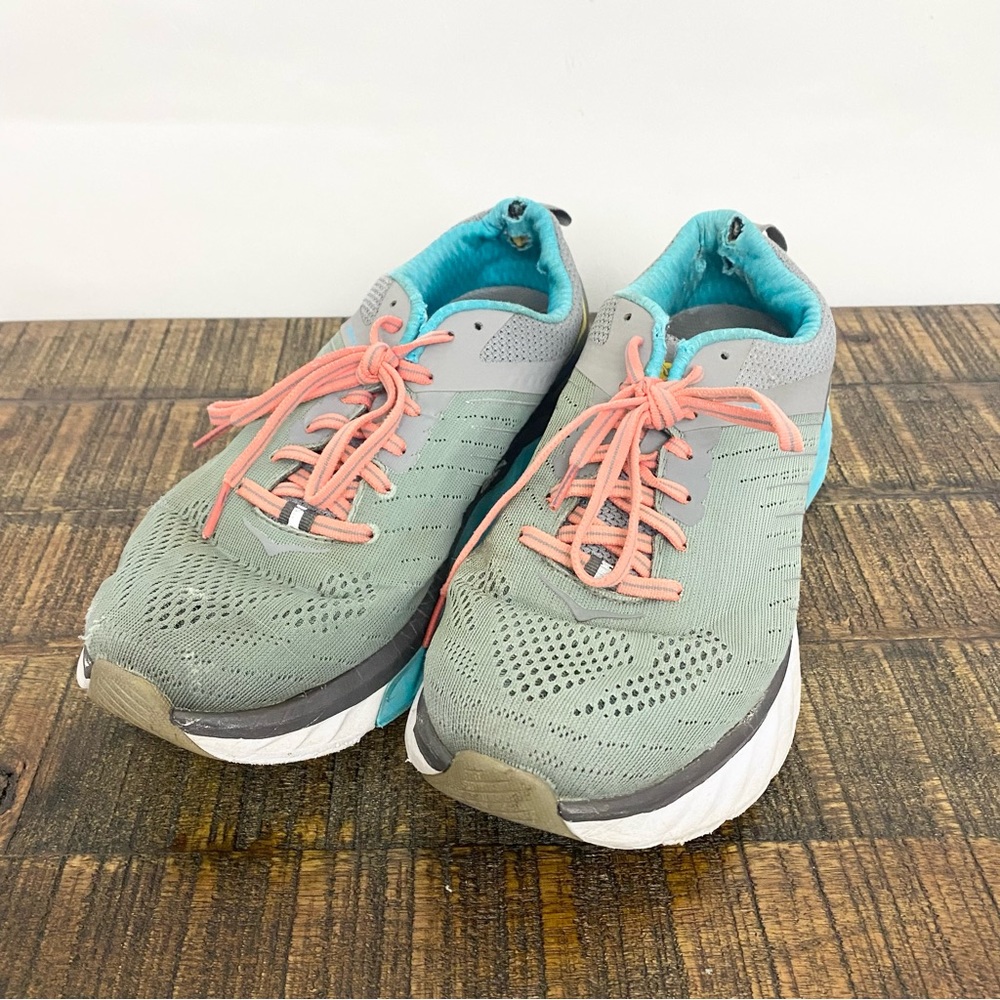 Hoka One One Warahi 3 Gray and Blue Running Athletic Shoes Size 9.5